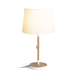 KEITH/AMBITUS 30 stołowa z USB Polycotton biała/buk 230V LED E27 15W R14039 Rendl light studio
