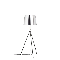 LUTON/ILUSION podłogowa folia chromowana/czarna/metal 230V LED E27 15W R14065 Rendl light studio