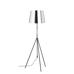 LUTON/ILUSION podłogowa folia chromowana/czarna/metal 230V LED E27 15W R14065 Rendl light studio