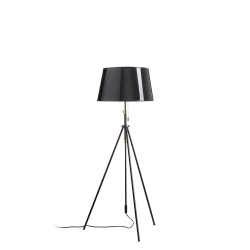 LUTON/RIDICK podłogowa błyszcząca czarna folia złota/czarna/metal 230V LED E27 15W R14066 Rendl light studio
