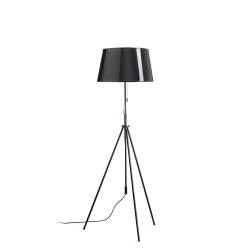 LUTON/RIDICK podłogowa błyszcząca czarna folia złota/czarna/metal 230V LED E27 15W R14066 Rendl light studio
