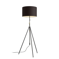 LUTON/RON 55 podłogowa Polycotton czarna/czarna/metal 230V LED E27 15W R14068 Rendl light studio