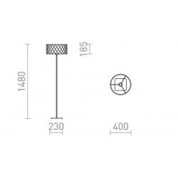 CORTINA/JAKARANDA podłogowa czarna/biała textil/metal 230V LED E27 15W R14070 Rendl light studio
