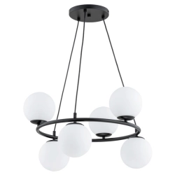 Lampa wisząca RINGO CZARNA-BIAŁA 6xE14 63246 ALFA