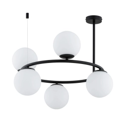 Lampa wisząca RINGO CZARNA-BIAŁA 5xE14 63257 ALFA