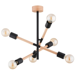 Lampa wisząca SETRA DREWNIANA 6xE27 63282 ALFA