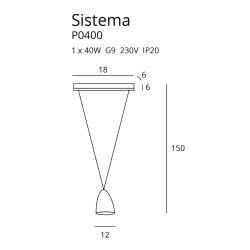 SISTEMA P0400 LAMPA WISZĄCA MaxLight - zdjęcie dodatkowe 1