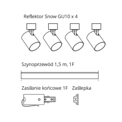 kinkiecik.pl Zestaw szynowy 4pł Snow SET 1F biały LP-737 WH SET 1,5m Light Prestige