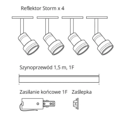 kinkiecik.pl Zestaw szynowy 4pł Storm SET czarny LP-733 SET BK 1,5m Light Prestige