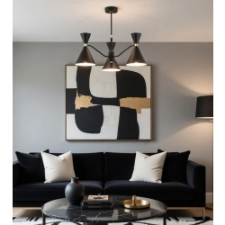 Lampa wisząca Salut 3xE27 + 3xGU10 czarna złota 63366 ALFA