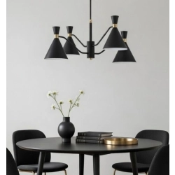 Lampa wisząca SILVA 4xE27 + 4xGU10 czarna złota 63367 ALFA