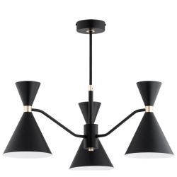 Lampa wisząca Salut 3xE27 + 3xGU10 czarna złota 63366 ALFA