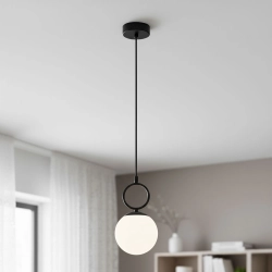 Lampa wisząca Sitro 1xE14 czarna-biała 61468 ALFA