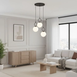 Lampa wisząca Sitro 3xE14 czarna-biała 62562 ALFA