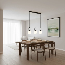 Lampa wisząca Sitro listwa 3xE14 czarna-biała 62564 ALFA