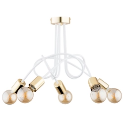 Lampa wisząca TANGO BIAŁO-ZŁOTA 5xE27 63211 ALFA