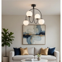 Lampa wisząca Terso 4xE14 czarna 63373 ALFA
