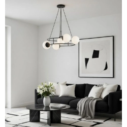 Lampa wisząca Urania 5xE14 czarna 63310 ALFA