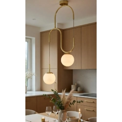 Lampa wisząca Venon 2xE14 złota biała 62665 ALFA