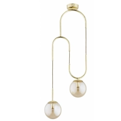 Lampa wisząca Venon 2xE14 złota bursztyn 62664 ALFA