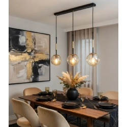 Lampa wisząca Verone 3xE14 czarna złota 62648 ALFA