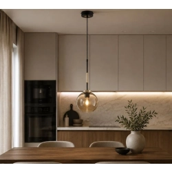 Lampa wisząca Verone 1xE27 czarna złota 61664 ALFA