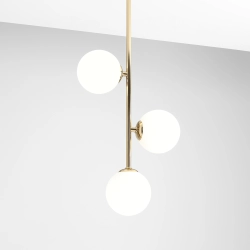 Lampa wisząca Libra 3 złota ALDEX - widok kloszy