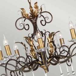 Żyrandol Amarilli – 10 źródeł światła – Brązowy / Złota patyna AML10-BRONZE Elstead Lighting