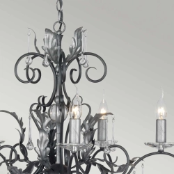 Żyrandol Amarilli – 15 źródeł światła – Czarny / Srebrna patyna AML15-BLK-SILVER Elstead Lighting