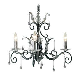 Żyrandol Amarilli – 3 źródła światła – Czarny / Srebrna patyna AML3-BLK-SILVER Elstead Lighting