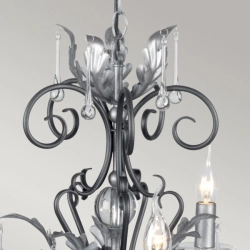 Żyrandol Amarilli – 5 źródeł światła – Czarny / Srebrna patyna AML5-BLK-SILVER Elstead Lighting
