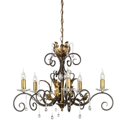 Żyrandol Amarilli – 5 źródeł światła – Brązowy / Złota patyna AML5-BRONZE Elstead Lighting