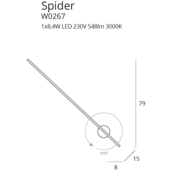 SPIDER W0267 KINKIET CZARNY IP44 MaxLight - zdjęcie dodatkowe 1