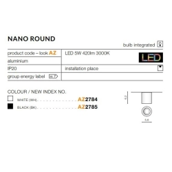 Plafon Nano Round (black) AZ2785 AZZARDO