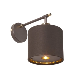 Kinkiet Balance – 1 źródło światła – Brązowy / Polerowany mosiądz BALANCE1-BRPB Elstead Lighting
