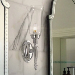 kinkiecik.pl Kinkiet Dryden – 1 źródło światła – Polerowany nikiel BATH-DRYDEN2-PN Elstead Lighting