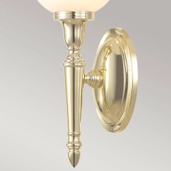 kinkiecik.pl Kinkiet Dryden – 1 źródło światła – Polerowany mosiądz BATH-DRYDEN4-PB Elstead Lighting