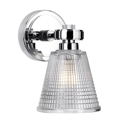 kinkiecik.pl Kinkiet Gunnis – 1 źródło światła – Polerowany chrom BATH-GUNNIS1-PC Elstead Lighting