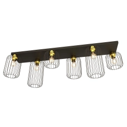 Lampa sufitowa BARN 6 BL GOLD 1366/6 EMIBIG Lighting - zdjęcie produktu