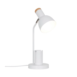 Biała lampa biurkowa Devone wbudowany organizer 2512405001 Nordlux