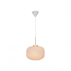 Biała lampa wisząca Milford 30 - Nordlux, mosiężne wykończenie 2213213001 - zdjęcie produktu