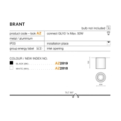 Plafon BRANT ROUND AZ2929 AZZARDO