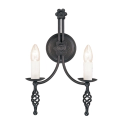 kinkiecik.pl Kinkiet Belfry – 2 źródła światła BY2-BLACK Elstead Lighting