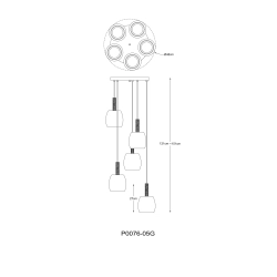 Lampa wisząca CALVO P0076-05G-P7AA ZUMA LINE