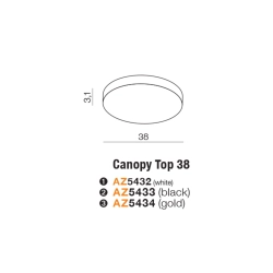 CANOPY TOP 38cm GD AZ5434 AZZARDO