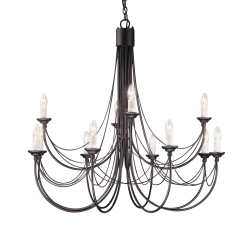 Żyrandol Carisbrooke – 12 źródeł światła CB12-BLACK Elstead Lighting