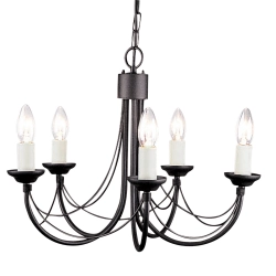 Żyrandol Carisbrooke – 5 źródeł światła CB5-BLACK Elstead Lighting