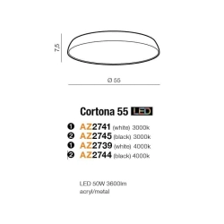 Plafon Cortona 55 4000K (white) AZ2739 AZZARDO