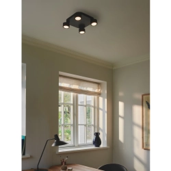 Czarna lampa sufitowa LED Clyde 4 Nordlux Moodmaker™ 2412256003