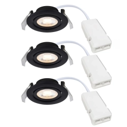 Zestaw 3x Czarna oprawa downlight Monolo 3x4,8W LED Moodmaker™ 2510310103 Nordlux